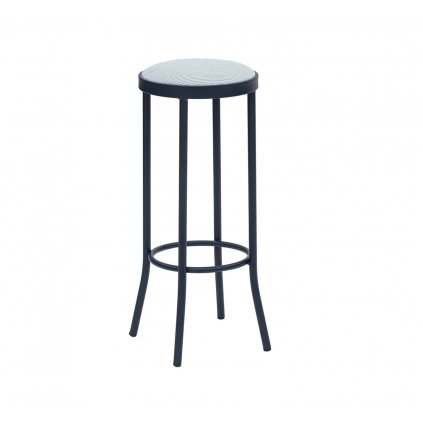 isimar classic furniture PUERTO upholstered high stool without backrest blue navy min