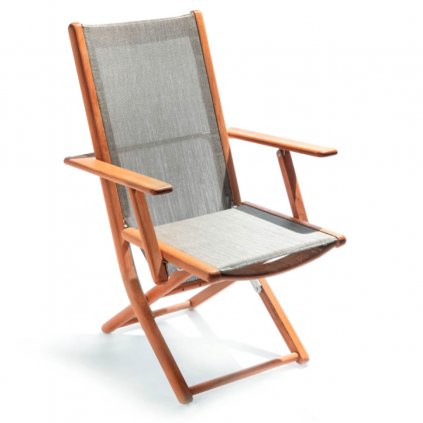 Zahradne kreslo TENNIS armchair 351 23, Fischer Mobel, teak, polohovatelne, skladacie, bezovy potah