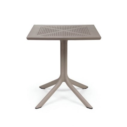 exterierovy stol kaviarensky, stolova doska s okruhlymi otvormi, rozmer 80x80 cm, vyska 75 cm, farba torotra CLIP 80 NARDI vonkajsi stol