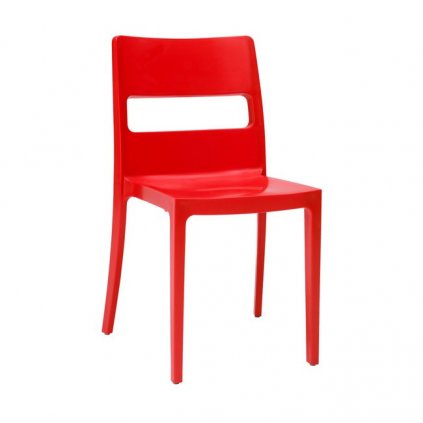 Záhradná stolička SAI 2275, SCAB, plast, červená