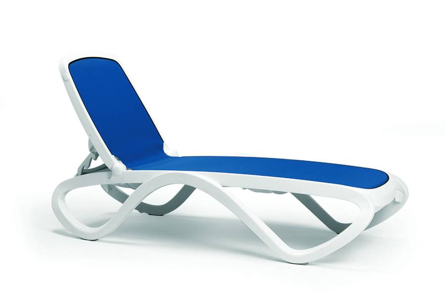 Záhradné ležadlo bielo-modré OMEGA Bianco Blu