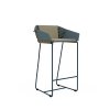 textile counter stool with backrest blue grey and mat product image 1