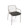 Kovova zahradna stolicka CLARIS 5670BZ tmavy bronz, podsedak, stohovatelna