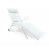 Zahradne lehatko ATLANTIC relax sunbed 3328WS, Fischer Mobel, biele lehatko s kolieskami a podhlavnikom