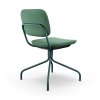 Konferenčná otočná stolička NORMO 500HS bez koliesok, zelená stolička do kancelárie alebo domácej pracovne, zozadu