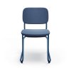 Konferenčná čalúnená stolička NORMO 500V, Profim, modrá, lyžinová podnož, stohovateľné stoličky do kancelárie alebo domácej pracovne, spredu