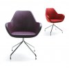 Otočné kreslo FAN 10HS, Profim, fialové a červené kreslo bez koliesok