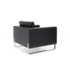 Čalúnené kreslo MyTurn Sofa 10V, Profim, čierne kožené kreslo, zozadu