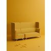 Rohové kreslo SOFTBOX 1C aluminum, Profim, žlté kreslo modulové, s čalúneným panelom