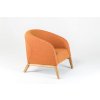 Dizajnove calunene kreslo MULA MU 1 D Noti, oranzove, drevene nohy