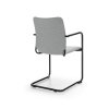 Konferenčná čalúnená stolička SUN V 2P fabric, Profim, sivá rokovacia stolička s podrúčkami, zozadu