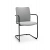 Konferenčná čalúnená stolička SUN V 2P fabric, Profim, sivá rokovacia stolička s podrúčkami