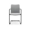 Konferenčná čalúnená stolička SUN V 2P fabric, Profim, sivá rokovacia stolička s podrúčkami, spredu