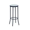 isimar classic furniture PUERTO upholstered high stool without backrest blue navy min