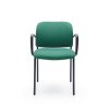 Konferenčná čalúnená stolička BIT 580H, Profim, s podrúčkami, zelená rokovacia stolička do kancelárie, spredu