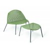 Zahradne kreslo BLOOM Lounge 3260AS, Fischer Mobel, zelene kreslo s podnozkou