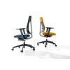 Ergonomická kancelárska stolička XENON NET 101, Profim, otočná, so sieťovým operadlom, bedrová opierka, modrá a žltá stolička k PC