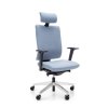 Ergonomická kancelárska stolička XENON 11, Profim, otočná, s opierkou hlavy a bedrovou opierkou, s podrúčkami a prešitím, modrá