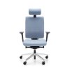 Ergonomická kancelárska stolička XENON 11, Profim, otočná, s opierkou hlavy a bedrovou opierkou, s podrúčkami a prešitím, modrá, spredu