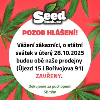 V úterý 28.10.2025 máme zavřeno – slavíme Den vzniku samostatného Československa 🇨🇿 🌿 Objednávky přes e-shop běží dál a...