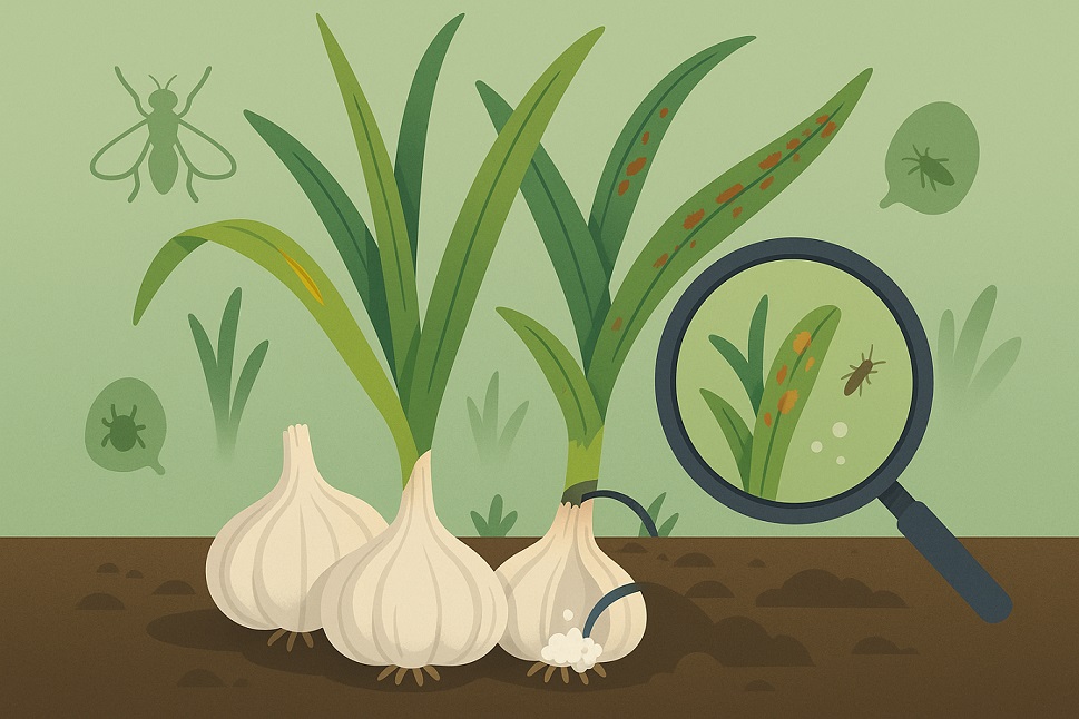 Choroby a škodcovia cesnaku: rozpoznanie, prevencia a rýchle riešenia