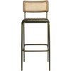 Čalúnená barová stolička JENS - vysoká (Čalúnenie/rám BLACK/BRASS)