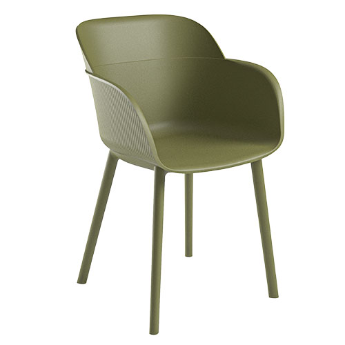 Plastové kreslo SHELL Farba: KHAKI