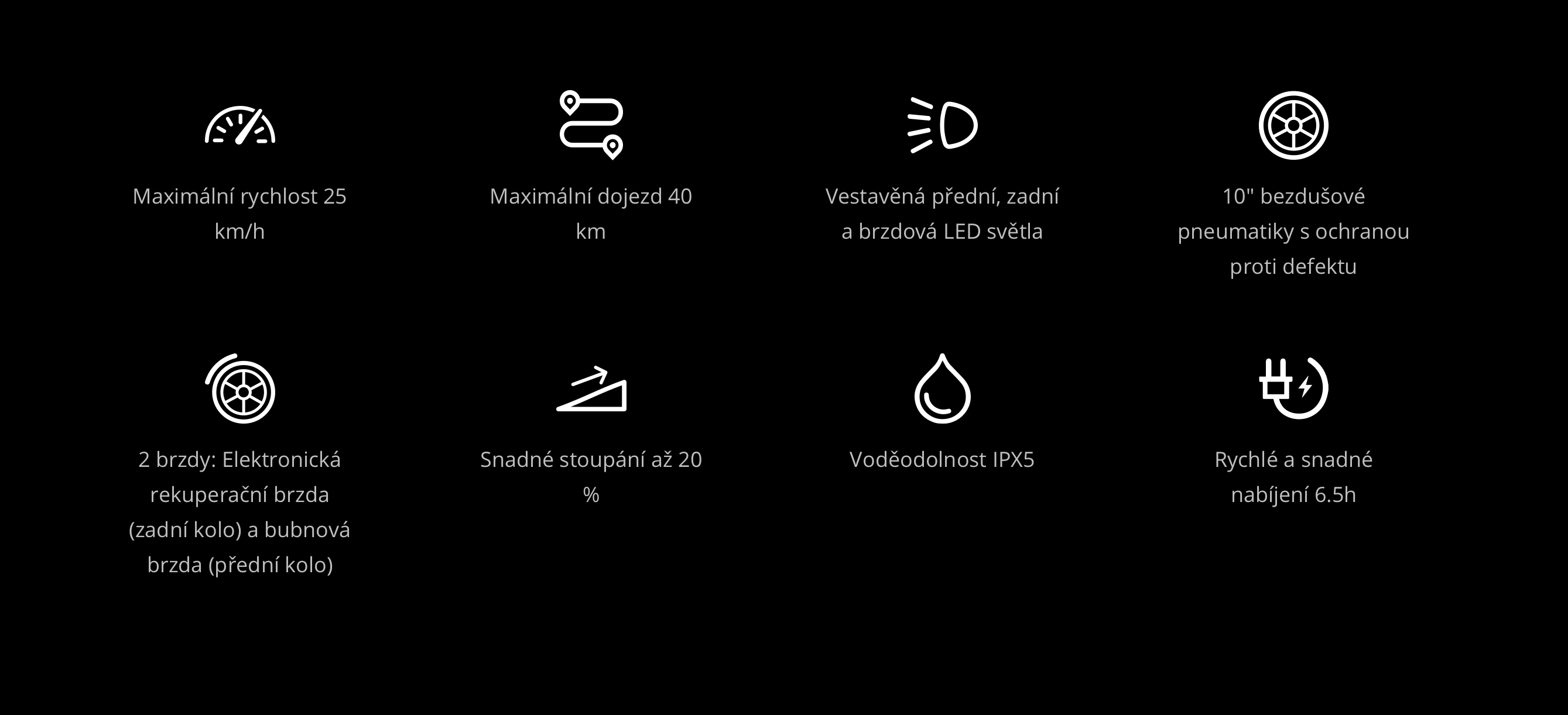 vlastnosti Kickscooter G30 MAX