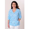 Halena DÁMSKÁ střední rukáv - Zoubky na modré - PREMIUM