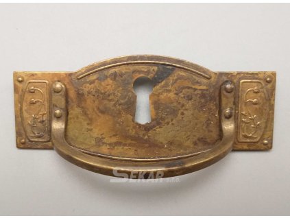 Historická rustikální úchytka mosazný plech 18328.06401.03