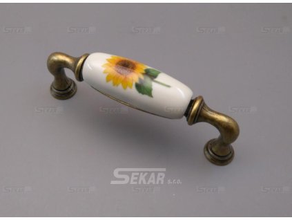 úchytka porcelán 96mm 15136K0965H.09B slunečnice