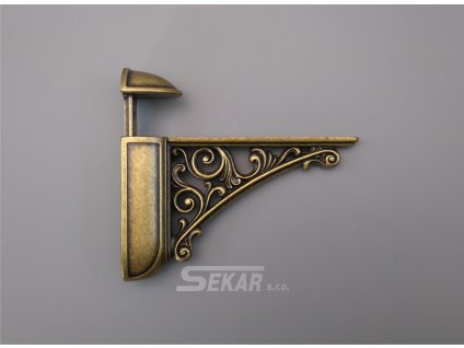 Ozdobný držák polic konzole 125mm staromosaz