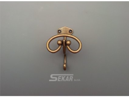 Mosazný rustikální věšák malý ozdobný 43007.10600.09