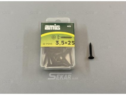vrut 3,5x25 černý ( 22ks )