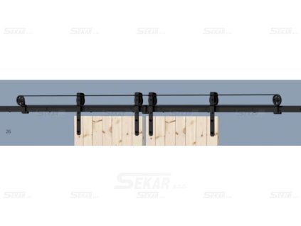 Symetric systém pro 2křídlé dveře  černý