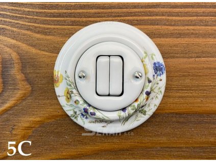 Přepínač střídavý dvojitý 6+6 dekor. 3559K-C52345