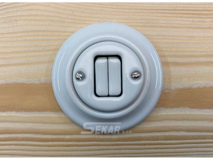 Přepínač střídavý dvojitý 6+6 bílý 3559K-C52345