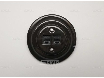 Keramická zásuvka data RJ45 černá komplet