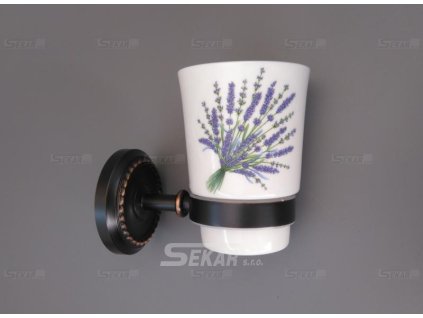 Kelímek jednoduchý černá měď s dekorací  68006