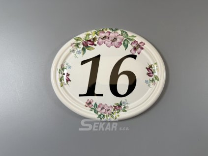 Štítek na dveře s dekorem ovál 180mm