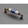 Porcelánová rustikální úchytka 96mm CIBULÁK 93 povrch staromosazný 09