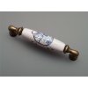 Porcelánová rustikální úchytka 128mm PRASÁTKO 9C staromosaz 09
