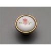 Porcelánová rustikální úchytka knopka 35mm Pomněnky rozházené růžové 53 staromosaz 09