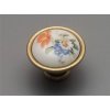 Porcelánová rustikální úchytka knopka 40mm Vlčí mák 63 staromosaz 09