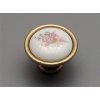 Porcelánová úchytka knopka 40mm DELICIA 64 povrch staromosaz 09
