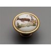 Porcelánová úchytka knopka 40mm JELÍNEK 76 povrch staromosaz 09