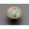 Porcelánová úchytka knopka 40mm NARCIS 61 povrch staromosaz 09