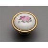 Porcelánová úchytka knopka 40mm PRASÁTKO 8C povrch staromosaz 09