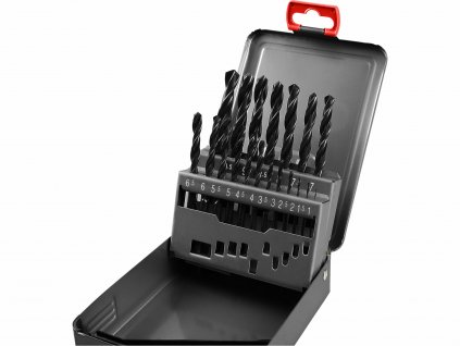 4722 vrtaky do kovu hss din338 19 dielna sada o 1 10mm 0 5mm kovove puzdro hss extol premium