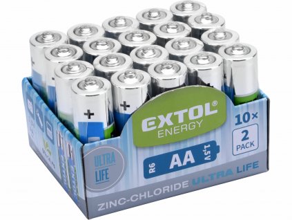 10002 bateria zink chloridova 20ks 1 5v typ aa extol energy